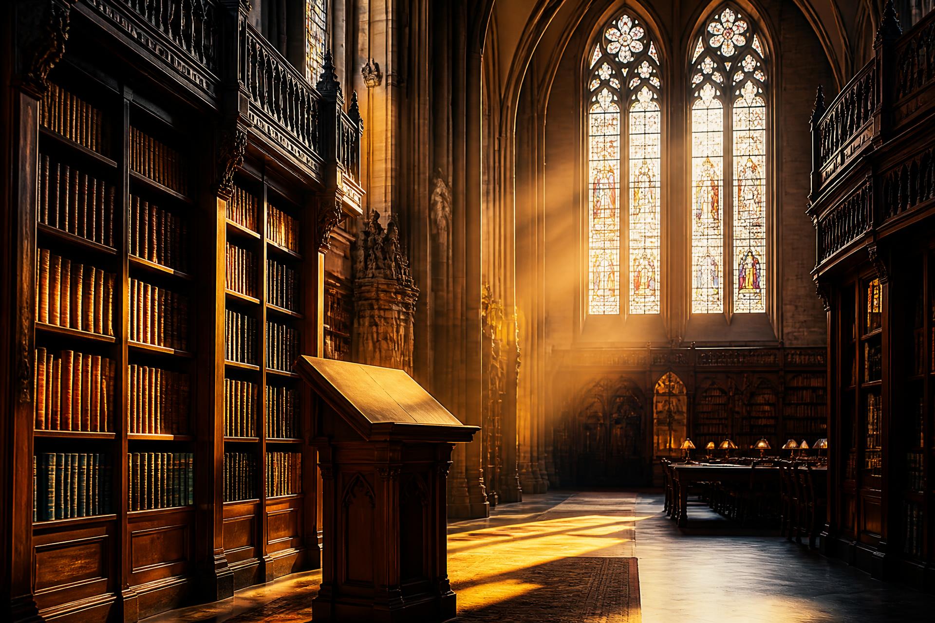 Cathedral library at golden hour